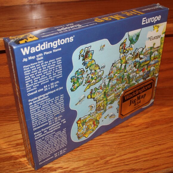 3/$188❤️sealed 1982 Europe Jig Map Waddingtons Puzzle Jig Map Place Name Quiz - Picture 6 of 6